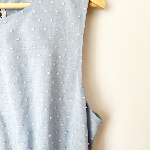 Anne Klein clipdot polka dot pale blue light summer sleeveless dress - Picture 7 of 7